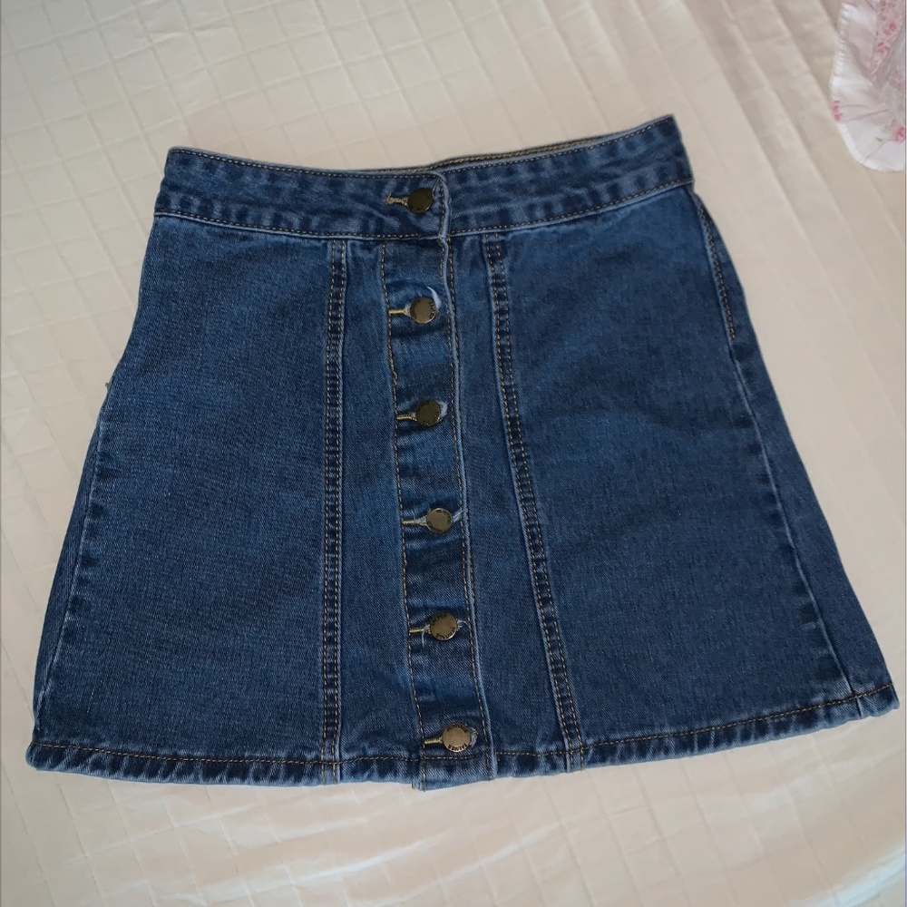 Denim Button Up Skirt